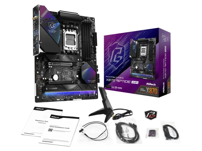 ASROCK X870 Phantom Gaming Riptide WiFi Moderkort