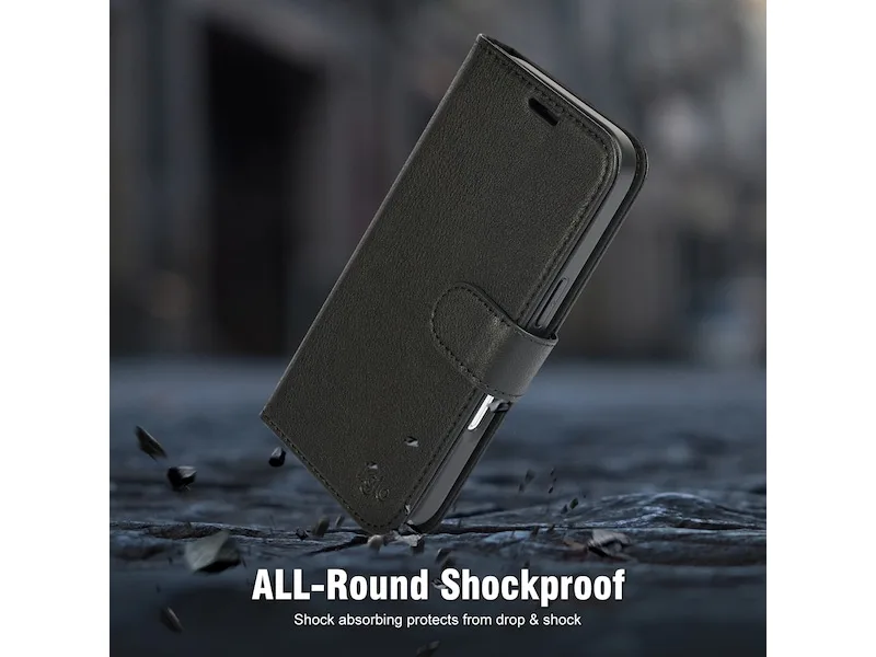 iiglo iPhone 16 2-i-1 Plånboksfodral (svart)