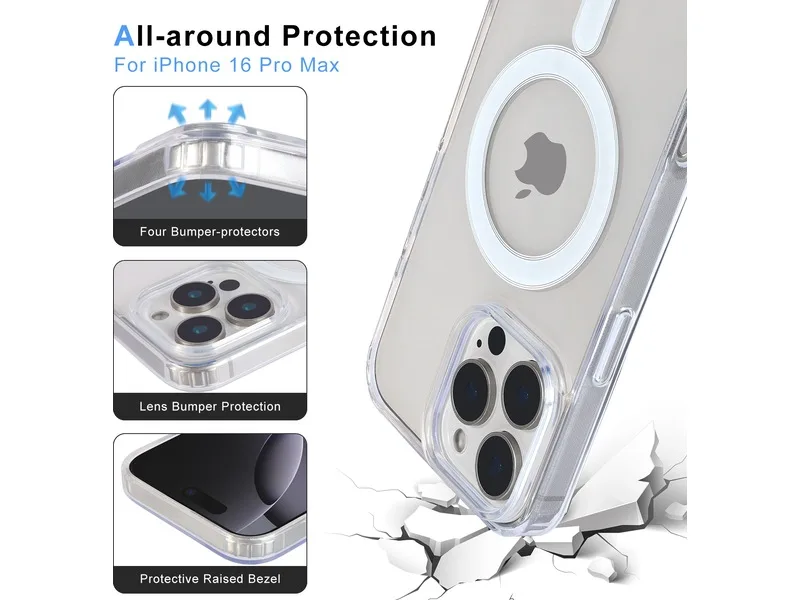 iiglo iPhone 16 Pro Max Magnetic Clear Case (transparent)