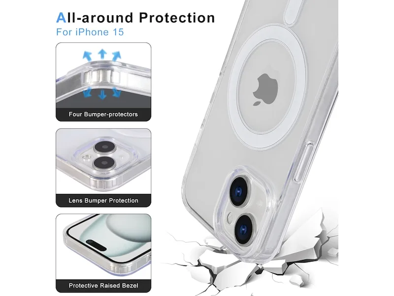 IIGLO iPhone 15 magnetiskt silikonskal