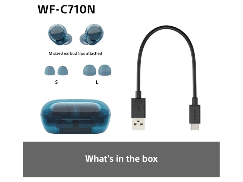 Sony WF-C710N trådlösa hörlurar, In-ear med mikrofon (blå)