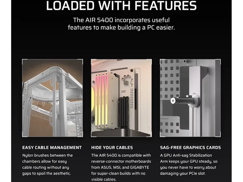 Corsair AIR 5400 LX-R RGB iCUE LINK Triple Chamber Mid Tower (vit)