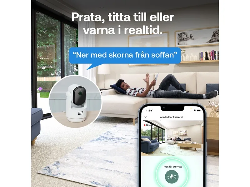 Arlo Essential 3 HD PTZ Övervakningskamera 2-pack