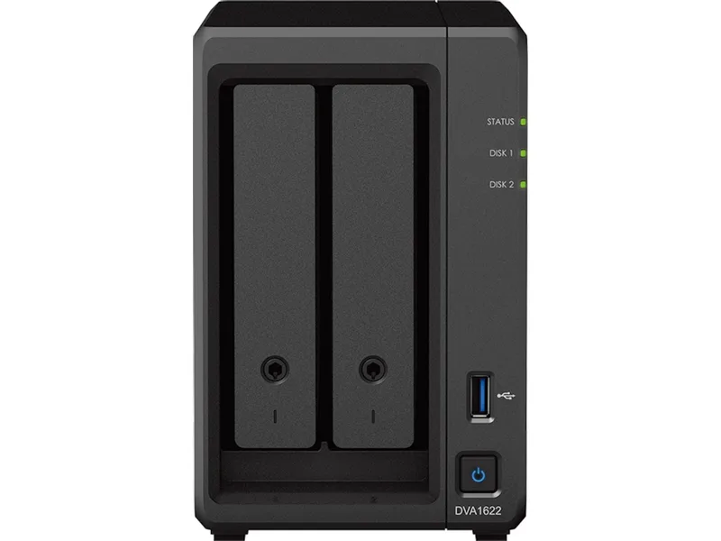 Synology Network Video Recorder DVA1622, 2-bay Deep Learning NVR, Intel Celeron J4125, 6 GB RAM, HDMI, GigaLAN