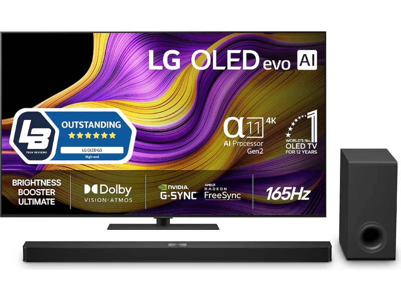 LG 65" G5 AI 4K OLED Smart TV (2025) + ljudplank