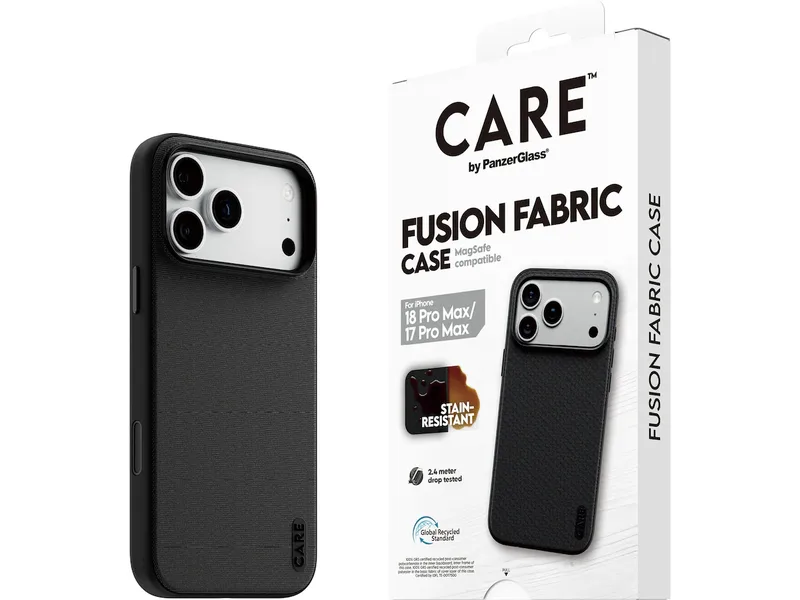 PanzerGlass CARE iPhone 17 Pro Max / 18 Pro Max Fusion Fabric fodral (svart)