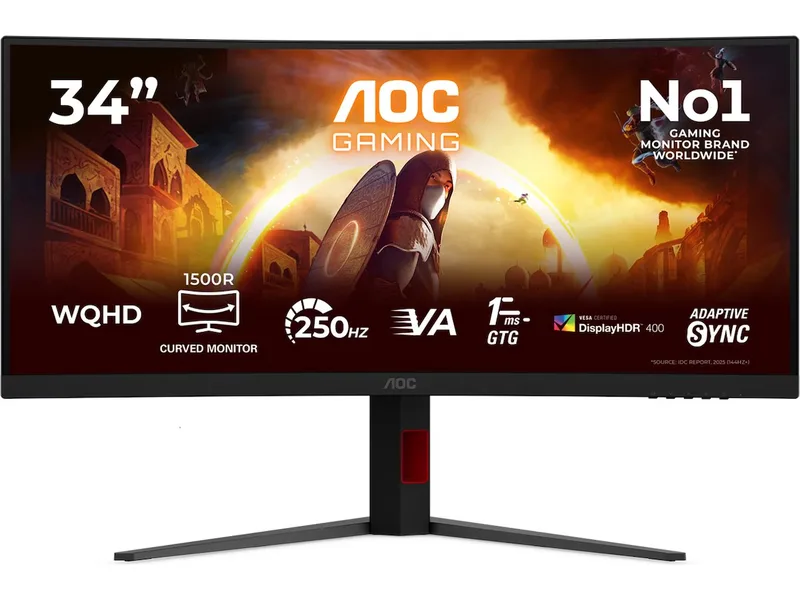 AOC G4 CU34G4ZCA 34" 3440 x 1440 pixlar Wide Quad HD Gamingskärm