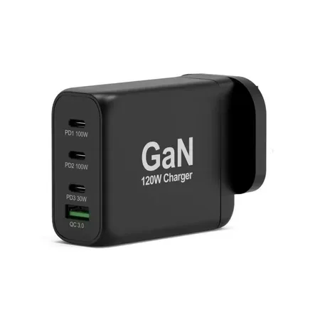 PORT Connect strömadapter GaN-teknik USB typ A, 3 x USB-C