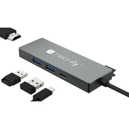 Techly USB-C-hubb 4 i 1