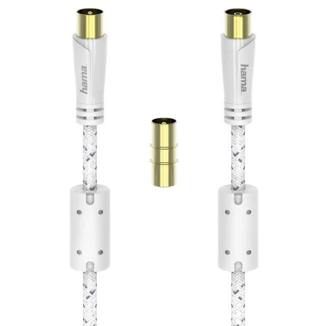 Hama antenn 120 dB kabel (vit/1,5 m)