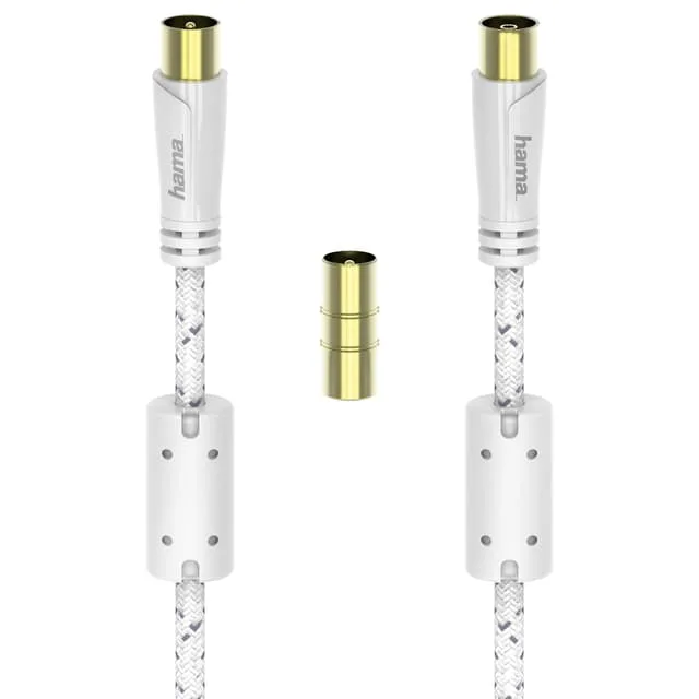 Hama antenn 120 dB kabel (vit/3 m)