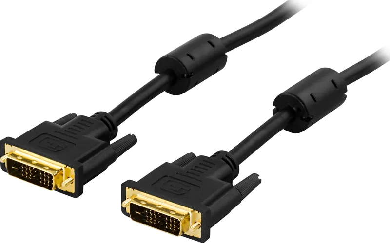 Deltaco DVI-D-kabel, guldpläterad, 2 m