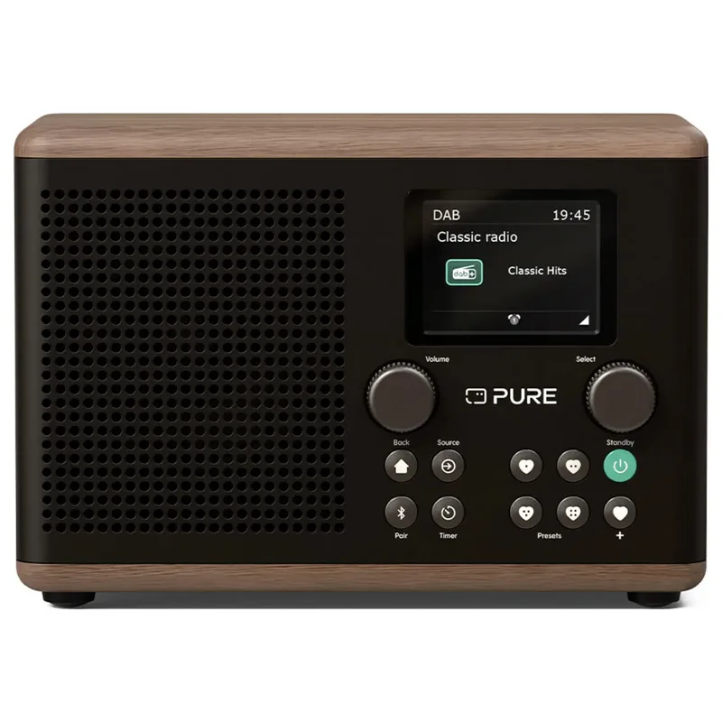 Pure Classic H4 bordsradio, DAB+, FM, svart/trä