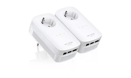 TP-Link TL-PA8030P KIT AV1200 3-Port Gigabit Passthrough Powerline Starter Kit, 1200Mbps