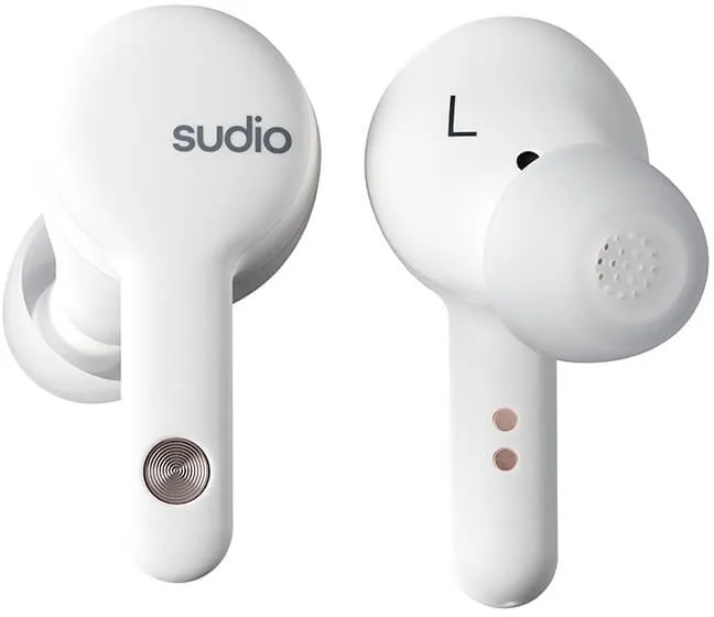 Sudio A2 trådlösa in ear-hörlurar (vita)