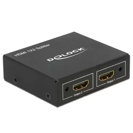 Delock HDMI-splitter, 1 x HDMI in till 2 x HDMI ut, 4K