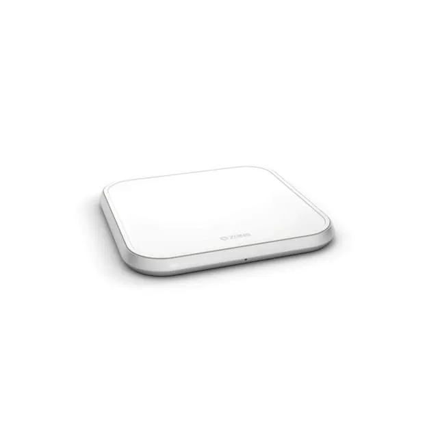 Zens Single Alu. Laddare QI Trådlös 220V-sladd 10W Vit