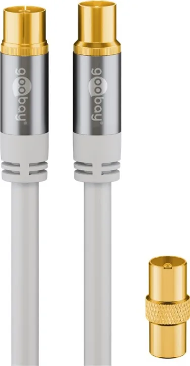 Goobay TV-antennkabel, 135 dB, guldpläterad, koaxial