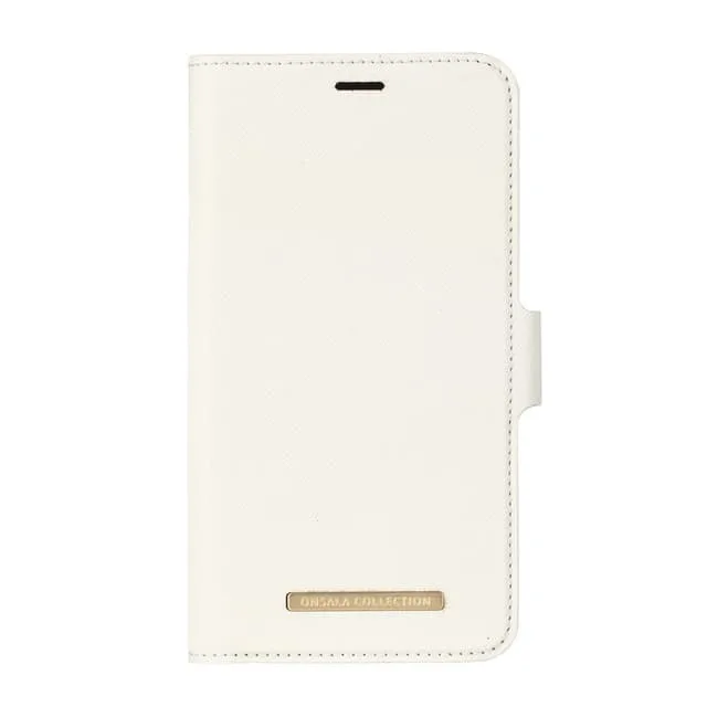 Onsala Mobilfodral Saffiano White