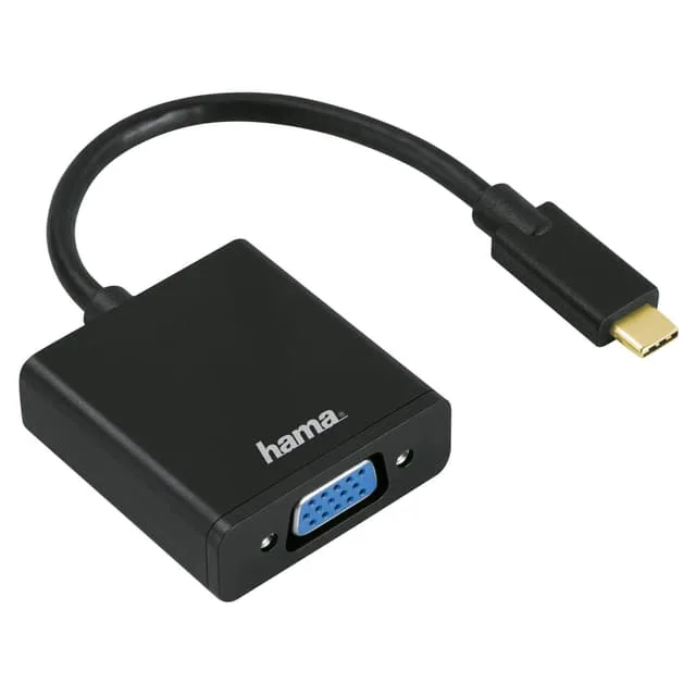 Hama Adapter VGA-USB-C Hona-Hane Guld Svart
