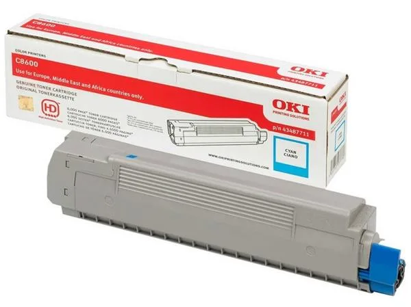 OKI C8600/C8800, 6000 sidor, Cyan