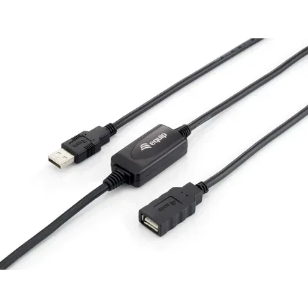 Equip 133310 USB-kabel USB 2.0, 10 m, USB-A, svart