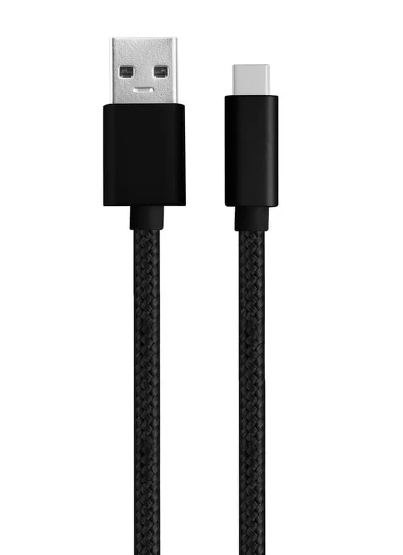 NÖRDIC 1m USB3.2 Gen1 USB-C till A nylonflätad kabel