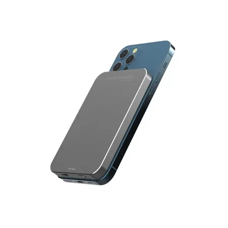 RealPower PB-5000 Mag powerbank, 5000 mAh, trådlös laddning, grå