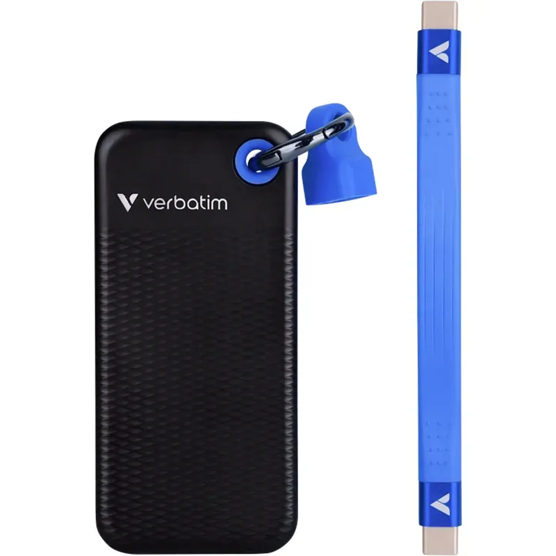 Verbatim Pocket 1 TB Extern SSD-disk USB-C® (USB 3.2 Gen 2) Svart, Blå 32191