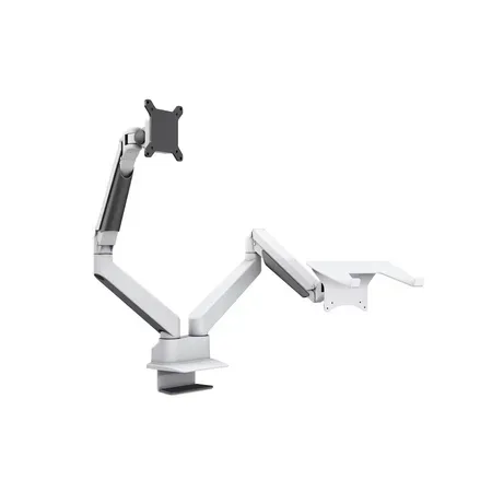 Multibrackets M VESA Gas Lift Arm Dual Arm med hållare för bärbar dator, vit, monteringssats