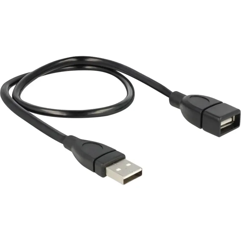 Delock ShapeCable USB-förlängningskabel, 50 cm, svart