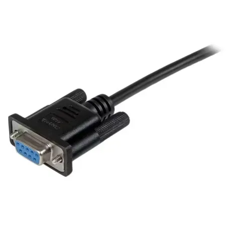 StarTech.com 1 m svart DB9 RS232 seriell nollmodemskabel F/F