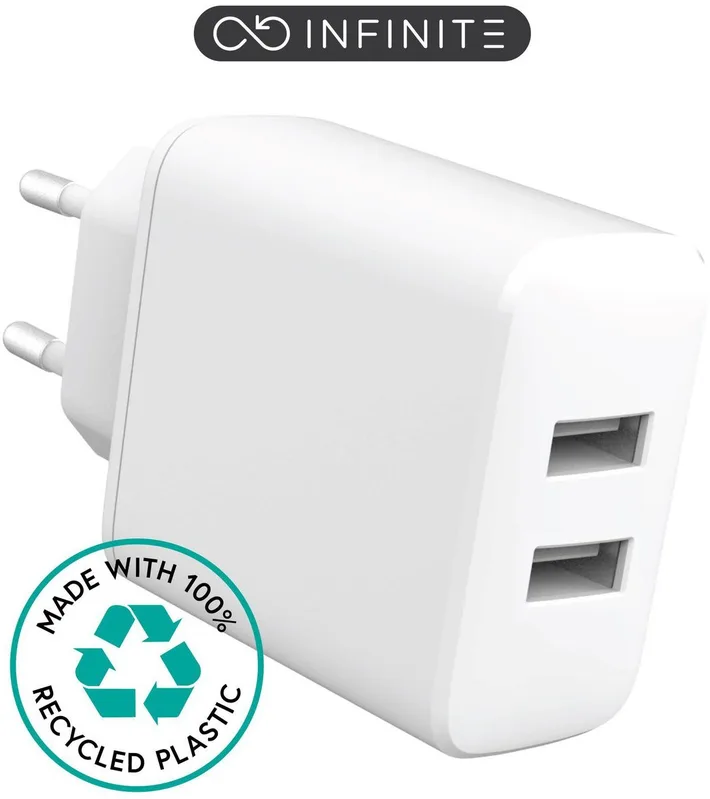 eSTUFF INFINITE 230V till 1xUSB-C 20W, 1xUSB-A 12W