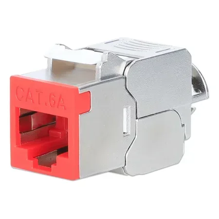 Intellinet Cat6a 10G STP keystonemodul, röd