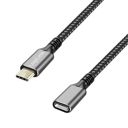 LogiLink USB-C-kabel USB 3.2 Gen 1, PD, 2 m, svart/grå
