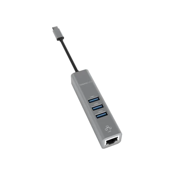 Terratec Connect c2 USB-C-hubb med 3x USB-A och Gigabit LAN, silver