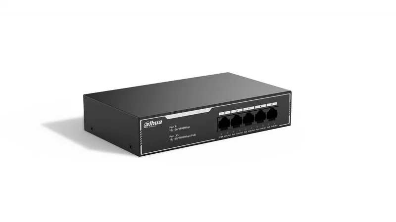 Dahua SG1005LP 5-Port Ekonomisk Gigabit PoE Switch med 4-Port PoE