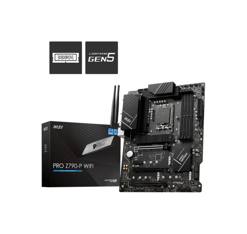 Moderkort MSI Intel Z790 (LGA1700, ATX, Minne DDR5, Minnesplatser 4, 1xPCI-Express 1x, 3xPCI-Express 16x, 4xM.2, 1xHDMI)