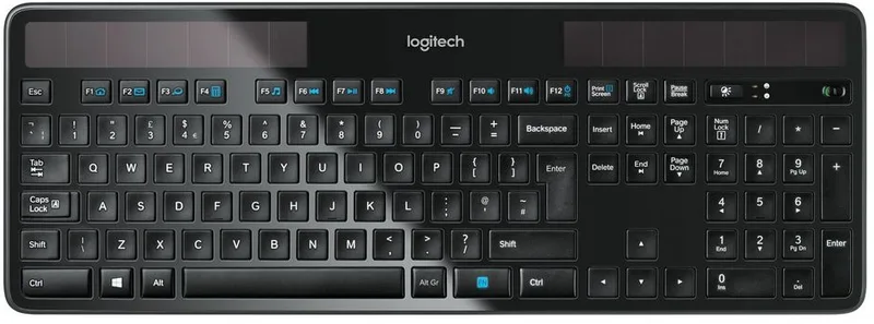 Logitech Wireless Solar Keyboard K750, tysk layout, Unifying mottagare