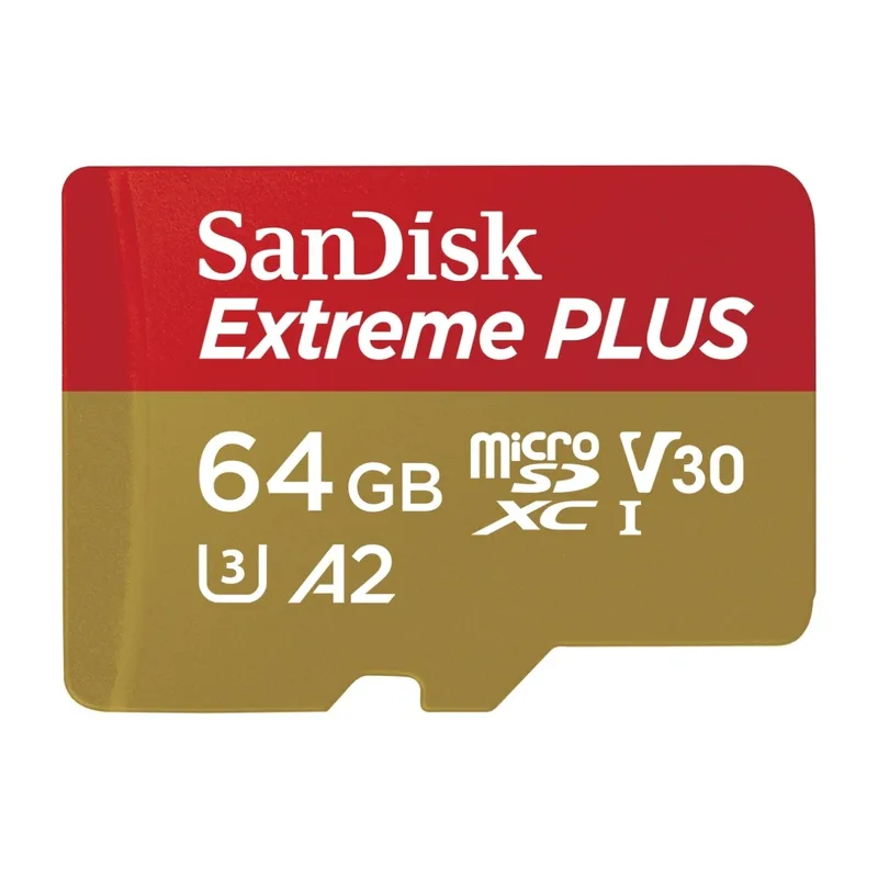 SanDisk MicroSDXC Extreme+ 64 GB minneskort A2 C10 v30