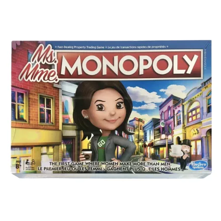 Hasbro Ms Monopoly Det första spelet där kvinnor tjänar mer än män Brädspel (engelska/franska)