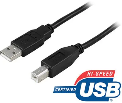 USB 2.0-kabel A ha till B ha, 1 meter