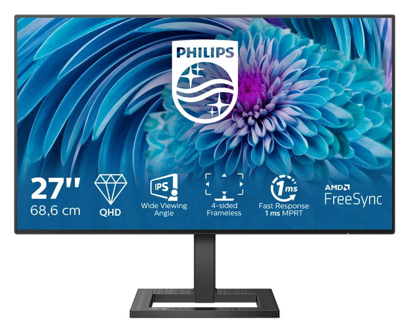 Philips E-line 275E2FAE/00 skärm 27", QHD, IPS, svart