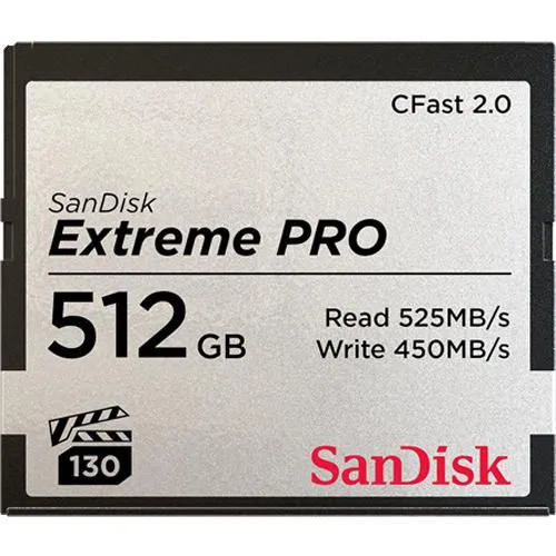 CFast 2.0 512 GB Sandisk Extreme Pro, 525/450 MB/sek