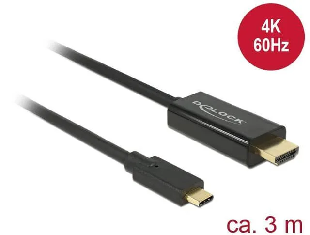 DeLock 85292 USBC till HDMI 3m kabel 4K 60Hz