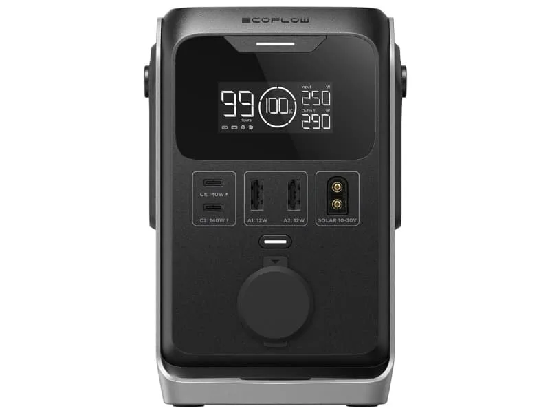 EcoFlow TRAIL 300 DC, Litiumjärnfosfat (LiFePo4), Cigarr tändare, Solar, USB, 288 wh, 300 W, 12 W, 140 W