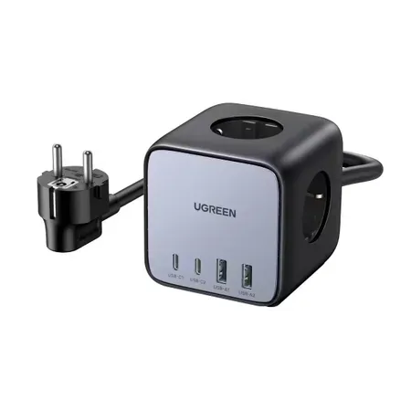 UGREEN DigiNest Cube grenuttag, 3 uttag och 65 W