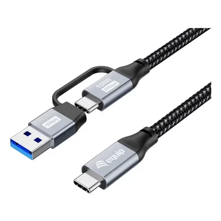 Equip USB-kabel USB-C 3.2 till USB-C/A, 3 m, 20 Gbps, svart