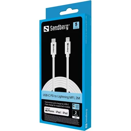Sandberg USB-C PD till Lightning MFI, 2M