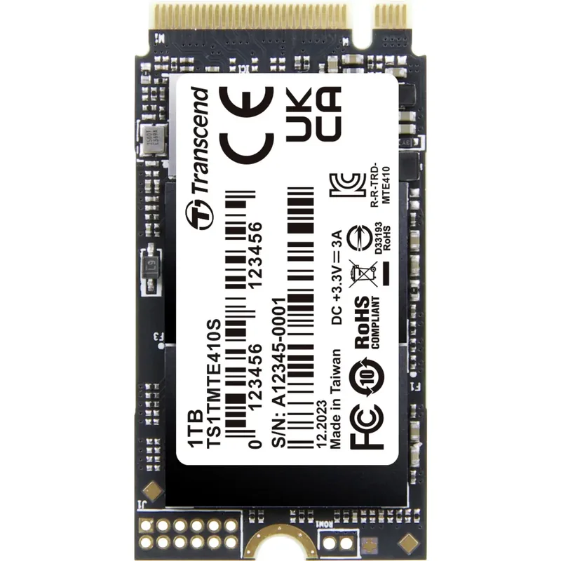 Transcend 1 TB Intern M.2 SSD PCIe NVMe 4.0 x4 Box TS1TMTE410S